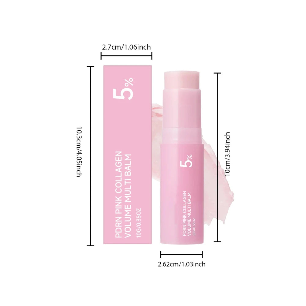 PDRN Balm Stick Pink Collagen Volume Multi Balm Hydrating Face Moisturizer Dewy Glow Skin Care Korean Travel Beauty Stick